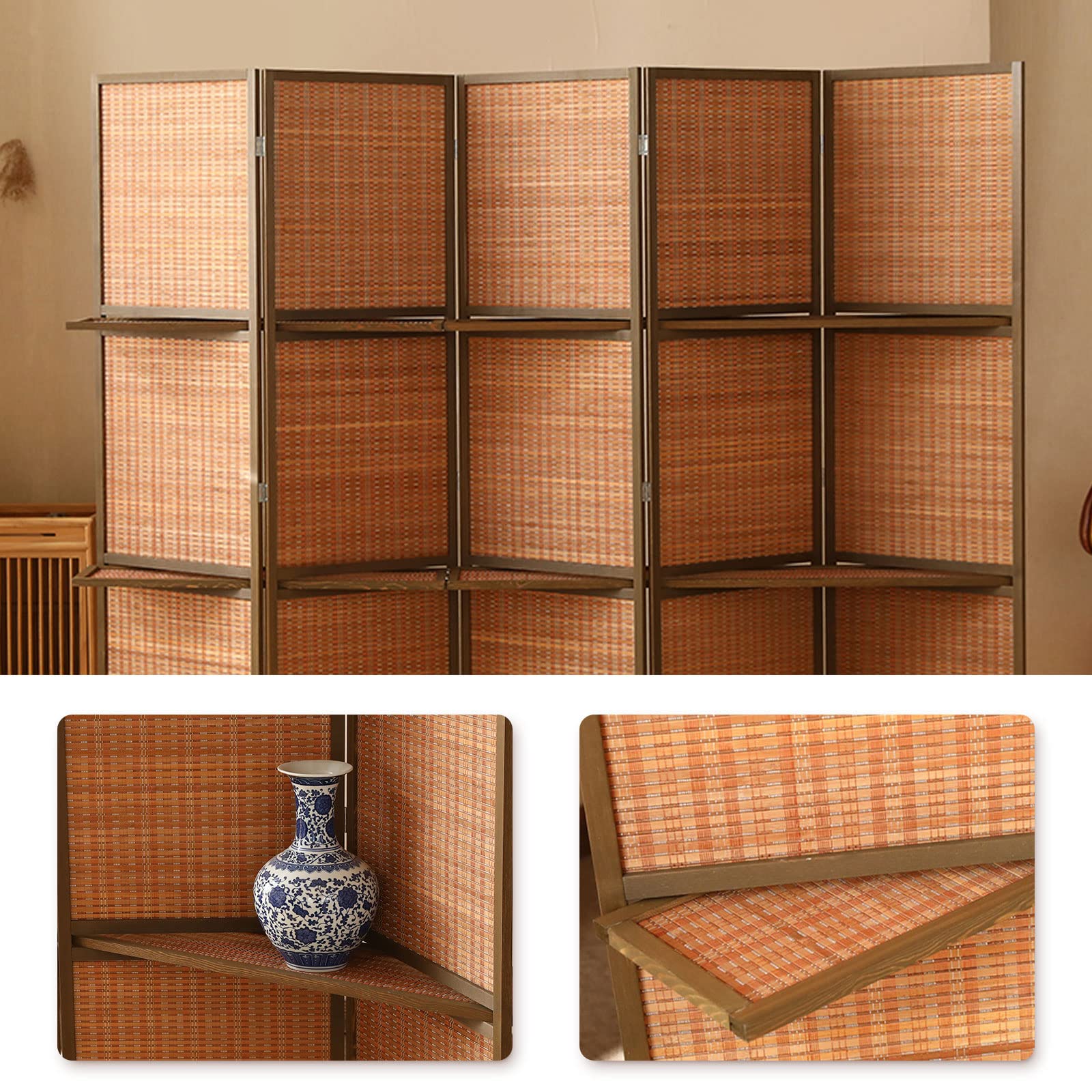 Amazon｜NURBAL パーテーション 間仕切り 4連 和風衝立 おしゃれ